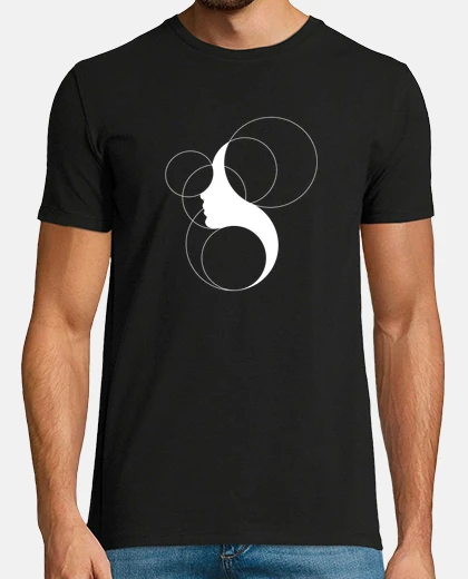 Camiseta silueta de mujer en circulo