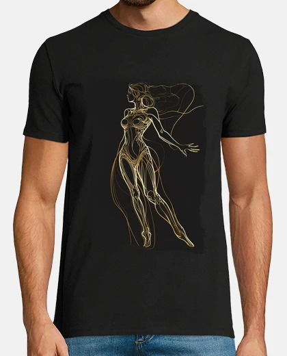 Camiseta Silueta Mujer Diosa Dorada