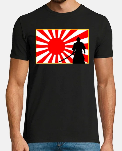 Camiseta Silueta samurai. Negra