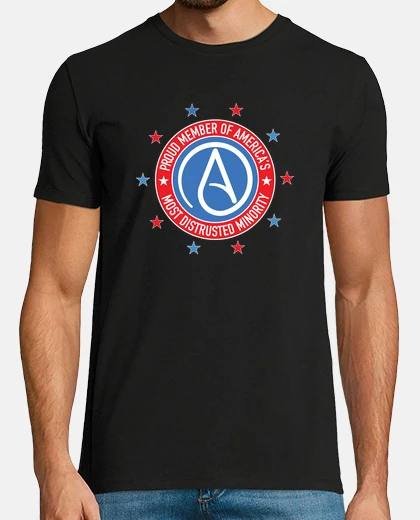 Camiseta símbolo ateo minoría más desconfiada