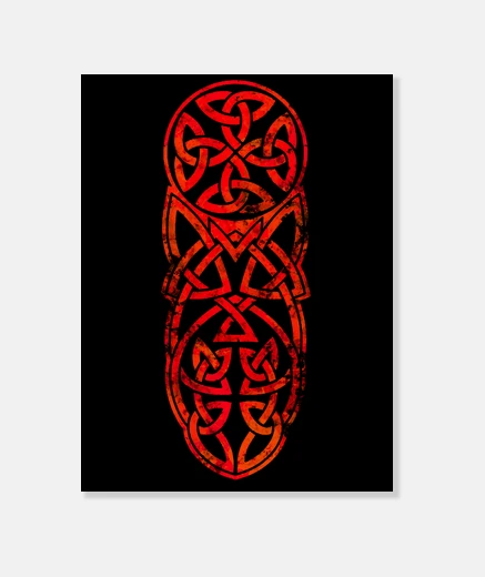 Lienzo símbolo celta negro y rojo