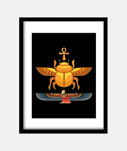 Quadro simbolo di scarabeo oro sacro egitto