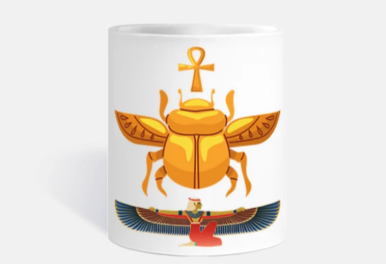 Tazza simbolo di scarabeo oro sacro egitto