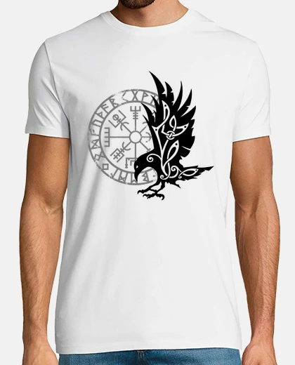 T-shirt simbolo vichingo del corvo norvegese ve