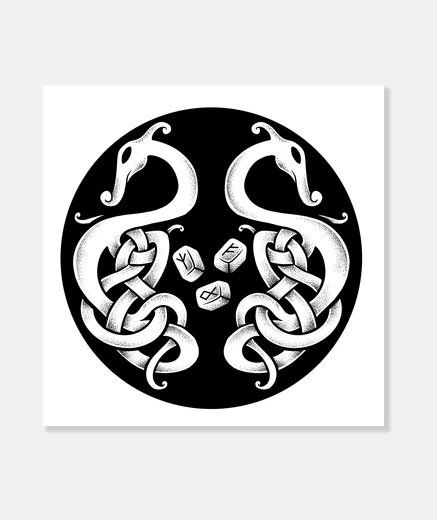 Stampa simbolo vichingo e rune