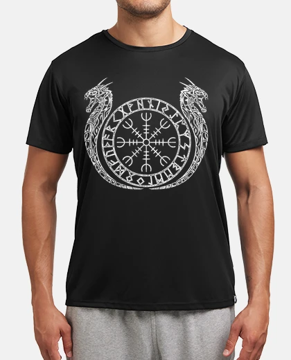 Camiseta Símbolo Vikingo Runas Odin Valhalla Thor Historia Vikingos