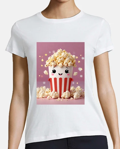 T-shirt simpatica scatola per popcorn kawaii
