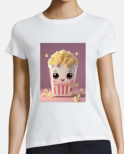 T-shirt simpatica scatola per popcorn kawaii