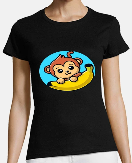 T-shirt simpatica scimmietta con una banana