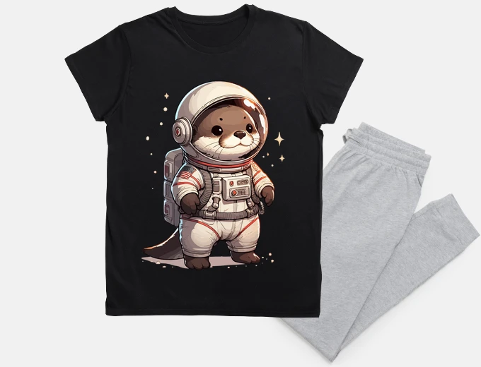 Pigiama simpatico astronauta spaziale lontra