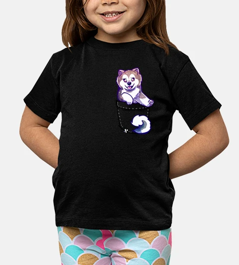 Abbigliamento simpatico cane eskimo canadese tascabile - camicia per bambini