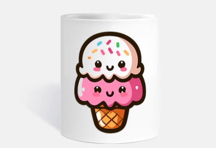 Tazza simpatico cono gelato - due palline di gelato