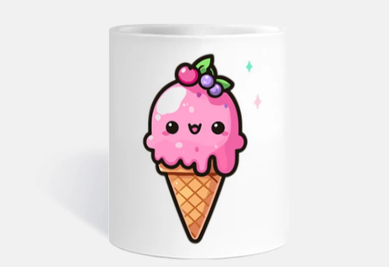 Tazza simpatico cono gelato - gelato alla fragola kawaii