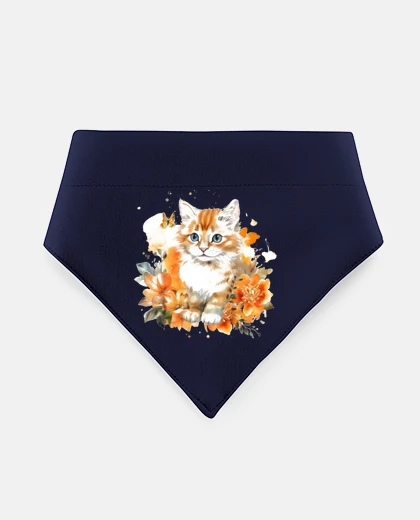 Mascotas simpatico gattino rosso con fiori