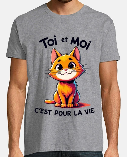 T-shirt simpatico gatto rosso tu ed io la vita è per la vita