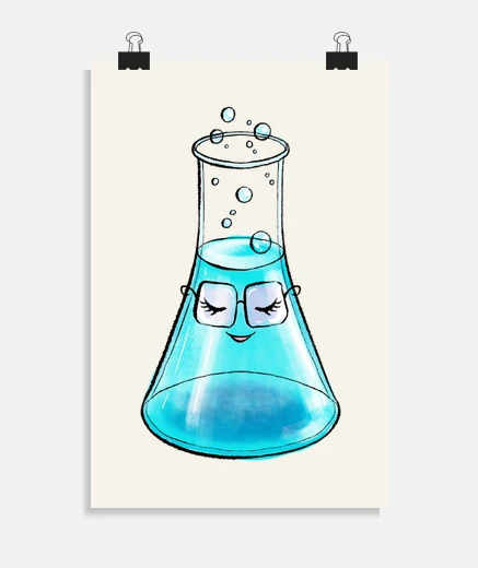 Poster simpatico pallone da chimica scienza ar