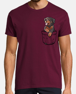 simpatico cane rottweiler tascabile - camicia da uomo