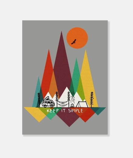 Lienzo Simple Mountains White