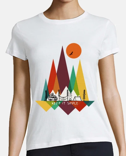 Playera Simple Mountains White