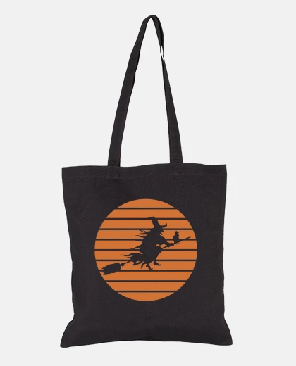 Bag simple witch silhouette halloween retro