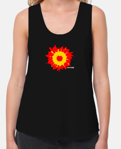 Camiseta Sin mangas negra con logo CAYETANA bandera de España