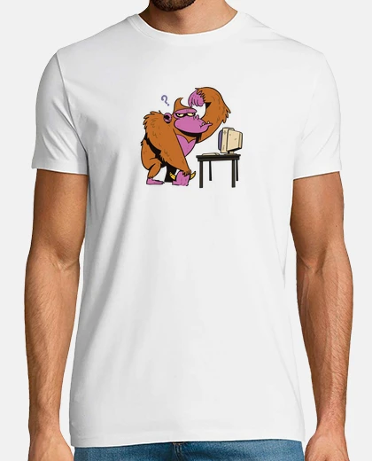 Tee-shirt singe avec un ordinateur