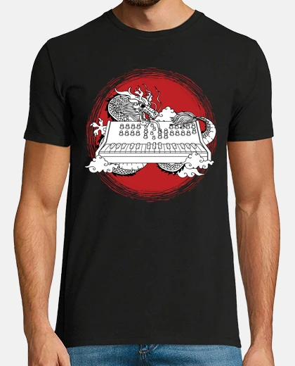 T-shirt sintetizzatore tastiera produttore musi