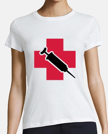 T-shirt siringa iniezione croce rossa