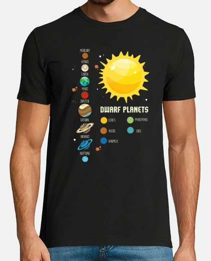 T-shirt sistema solare bambini e adulti nani