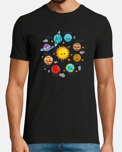 T-shirt sistema solare pianeti spazio scientifi