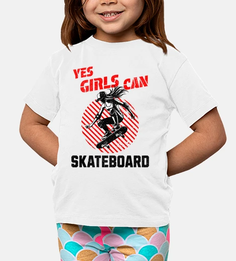 Abbigliamento skate boarder yes le ragazze can sullo 