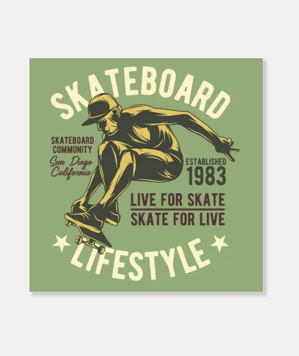 Stampa skateboard lifestyle 1983 san diego california skater usa skate skateboarding stampa su tela