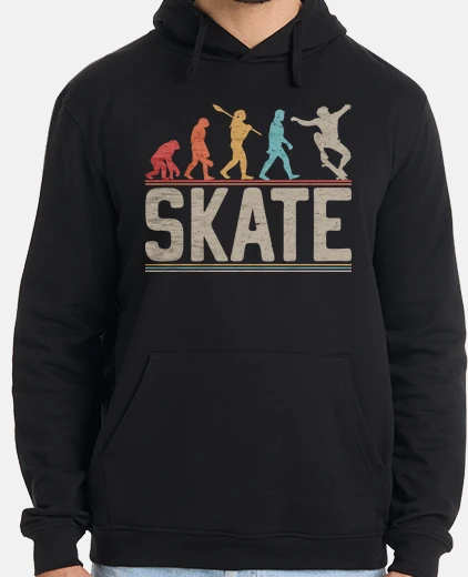 Sudadera skateboarder evolución patineta vintage
