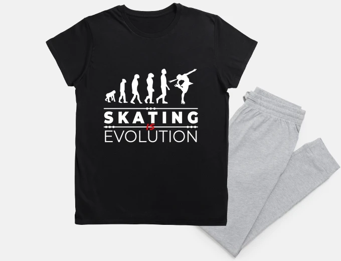 Pyjama skating is evolution message humor
