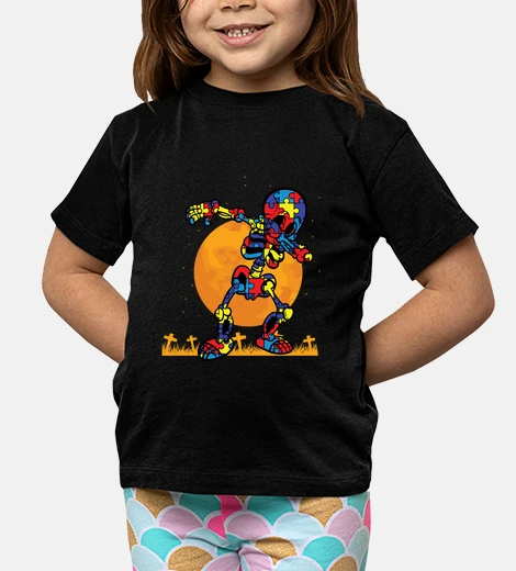 Kids Skeleton Autism Puzzle Dabbing Funny