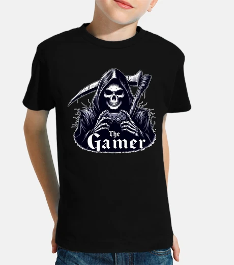Kids Skeleton Gamer Grim Reaper