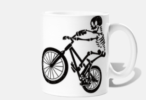 skeleton bike mug two sides