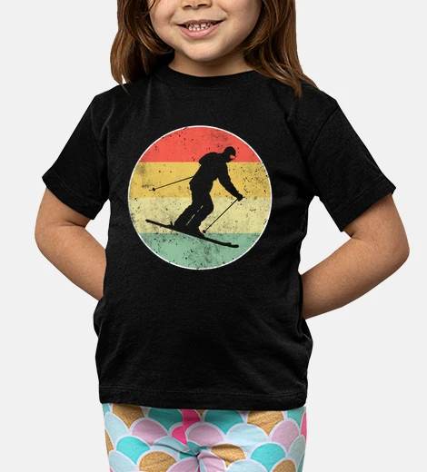Kids Ski Skier Skier Winter Vacation Retro