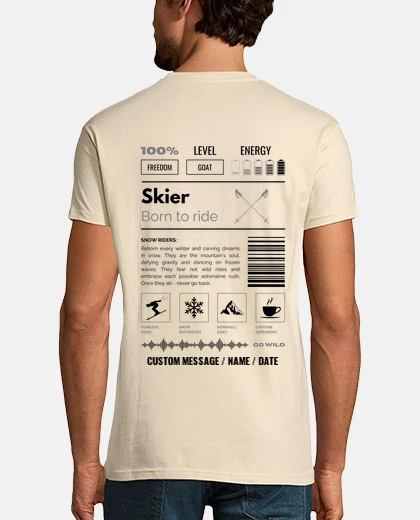 T-shirt skier 3 - custom text