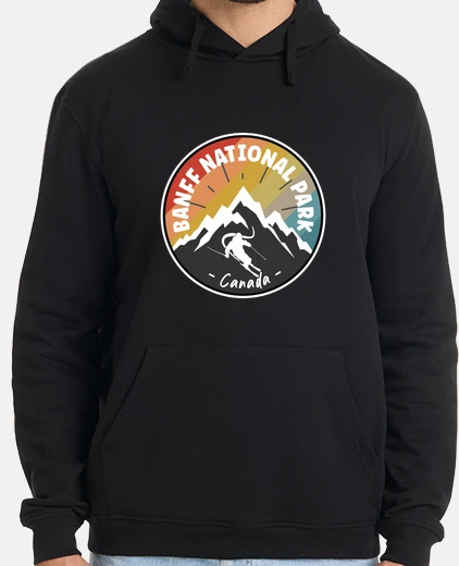 Hoodie skiing in banff national park canada