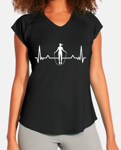 T-shirt skipping rope heartbeat line funny gift