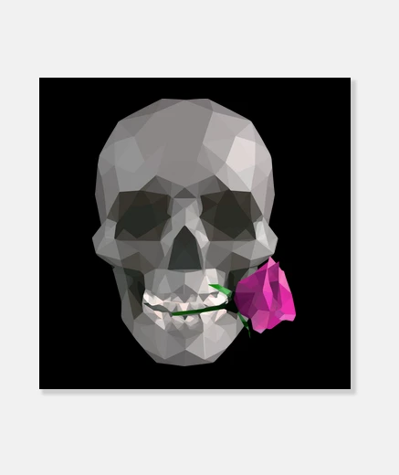 Wall skull and rose