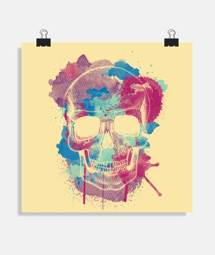 Poster skull aquarelle