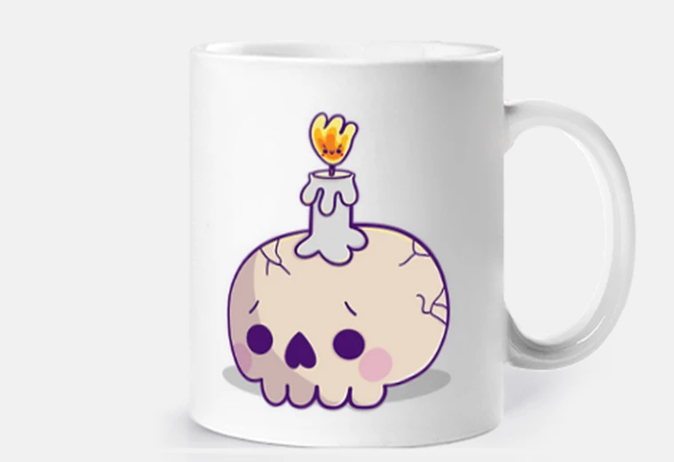 Cup skull candle eternal fire