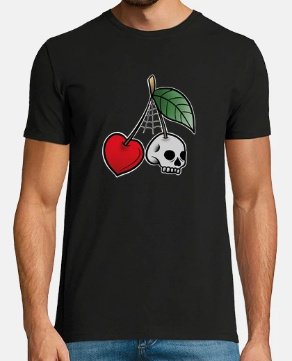 Tee-shirt Skull cerise old school tattoo