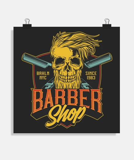 Poster skull classico barbiere barbiere vintage stile vintage vintage barbiere vintage