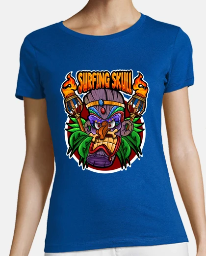 Tee-shirt skull de surf tiki