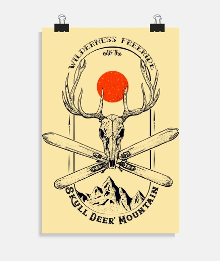 Poster Skull Deer Mountain B