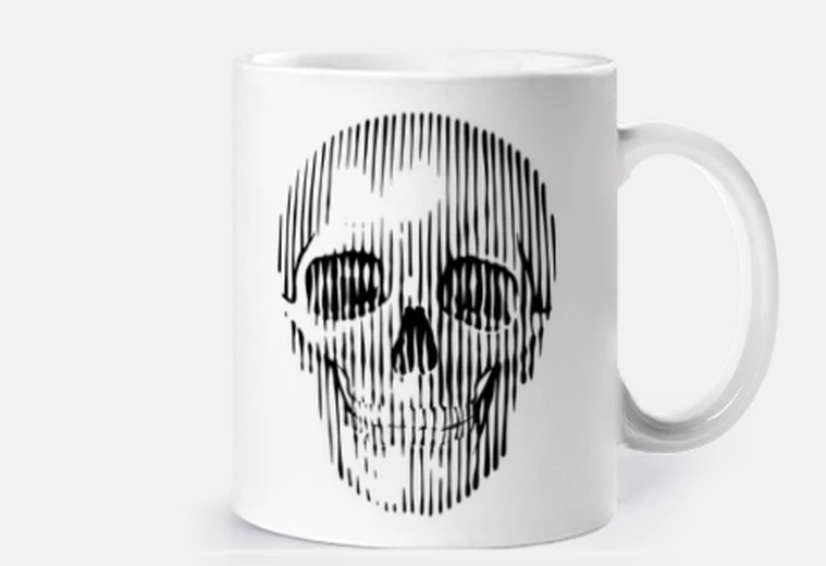 Cup skull graphic art