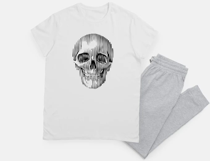 Pyjama skull graphic art